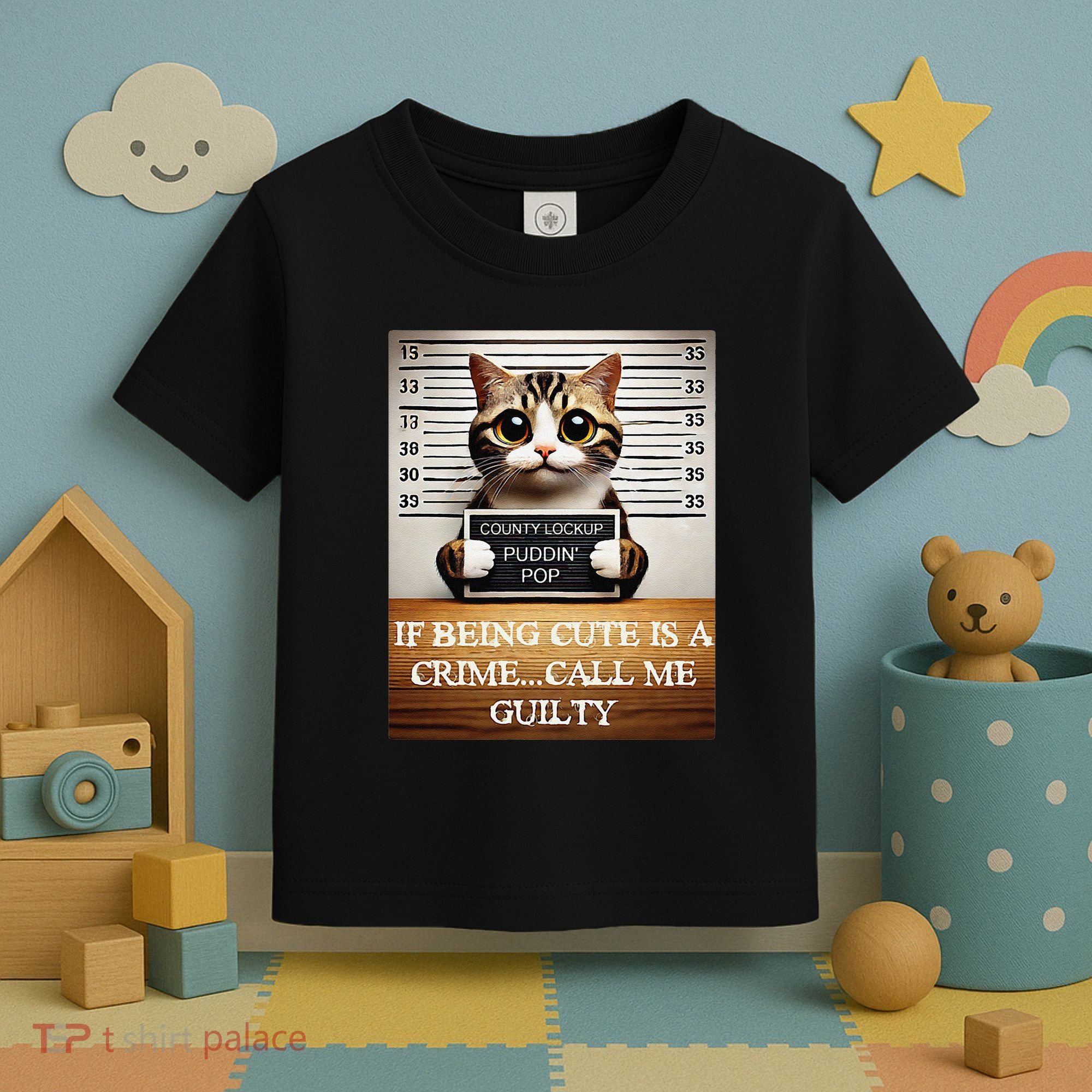 Funny Cat Meme Guilty Of Being Cute Toddler T-Shirt