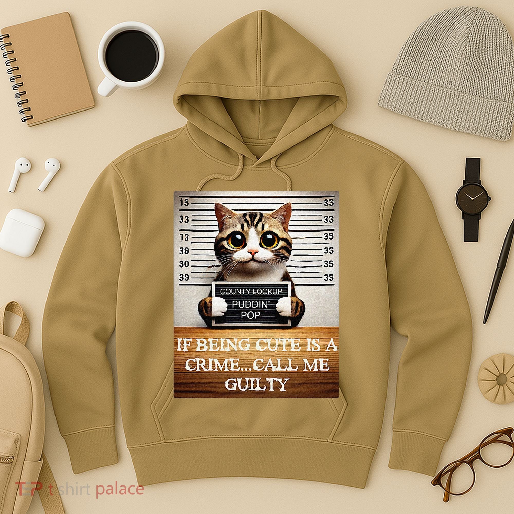 Funny Cat Meme Guilty Of Being Cute Hoodie