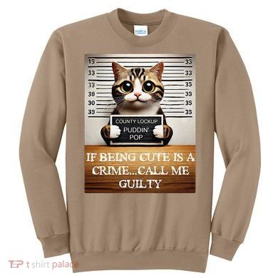 Funny Cat Meme Guilty Of Being Cute Sweatshirt