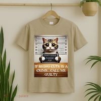 Funny Cat Meme Guilty Of Being Cute T-Shirt thumb 2