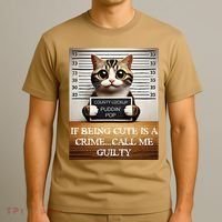 Funny Cat Meme Guilty Of Being Cute T-Shirt thumb 3