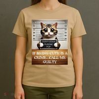 Funny Cat Meme Guilty Of Being Cute T-Shirt thumb 4
