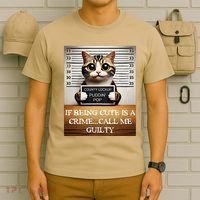 Funny Cat Meme Guilty Of Being Cute T-Shirt thumb 6