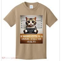 Funny Cat Meme Guilty Of Being Cute Kids T-Shirt thumb 0