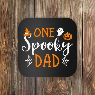 Funny Cute Matching Halloween Family One Spooky Dad Coaster
