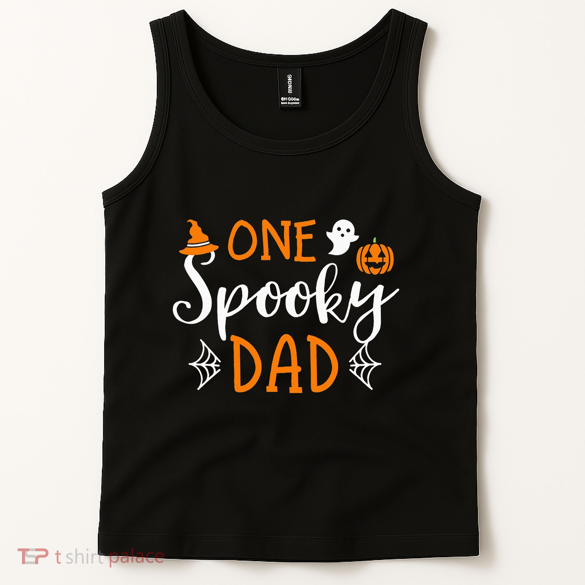 Funny Cute Matching Halloween Family One Spooky Dad Tank Top