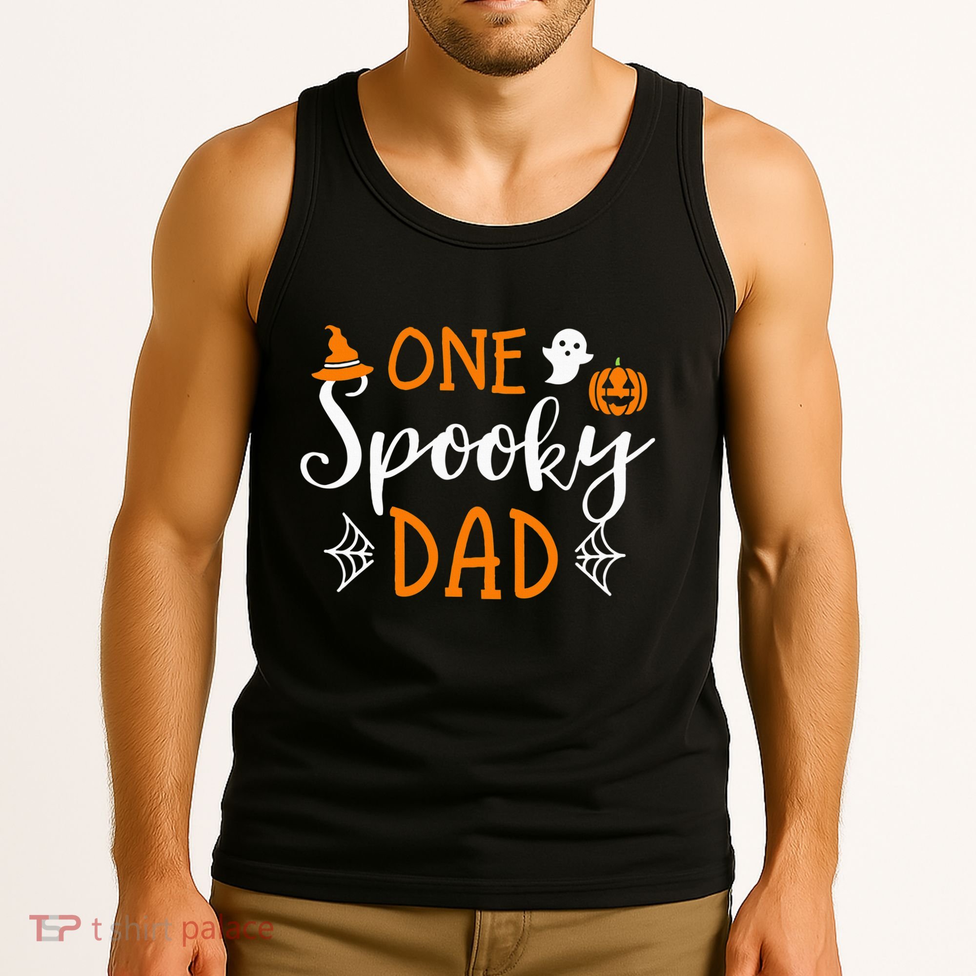 Funny Cute Matching Halloween Family One Spooky Dad Tank Top