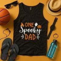 Funny Cute Matching Halloween Family One Spooky Dad Tank Top thumb 4