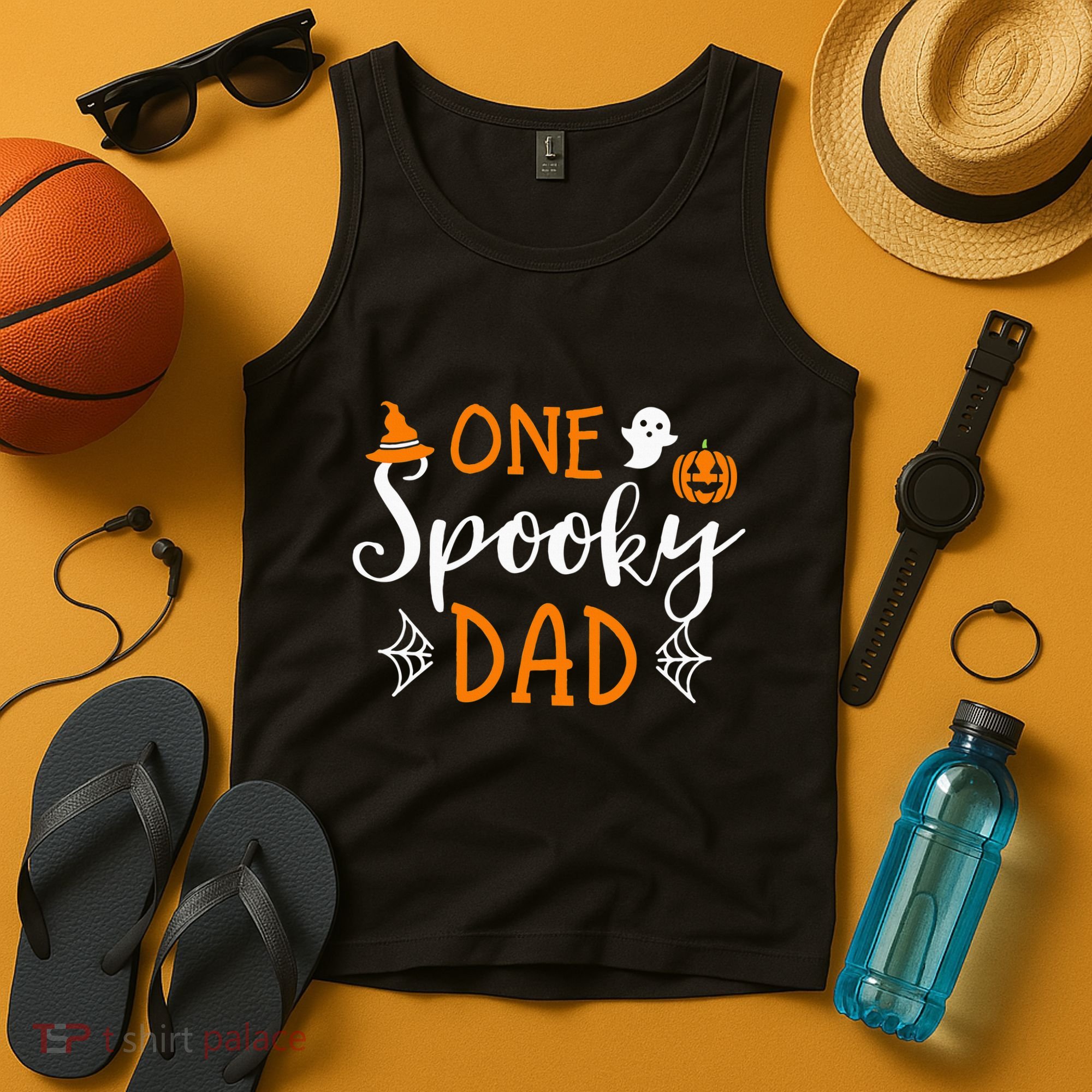 Funny Cute Matching Halloween Family One Spooky Dad Tank Top