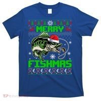 Fishing Christmas Merry Fishmas Bass Fish Ugly Xmas Sweater Cute Gift T-Shirt thumb 0
