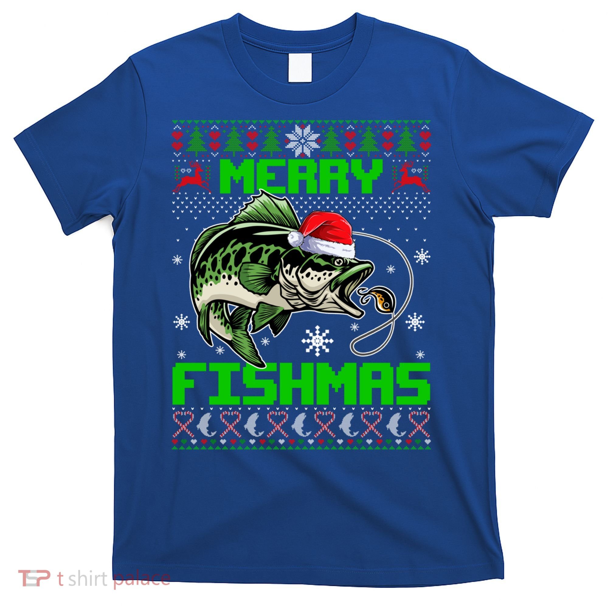 Fishing Christmas Merry Fishmas Bass Fish Ugly Xmas Sweater Cute Gift T-Shirt