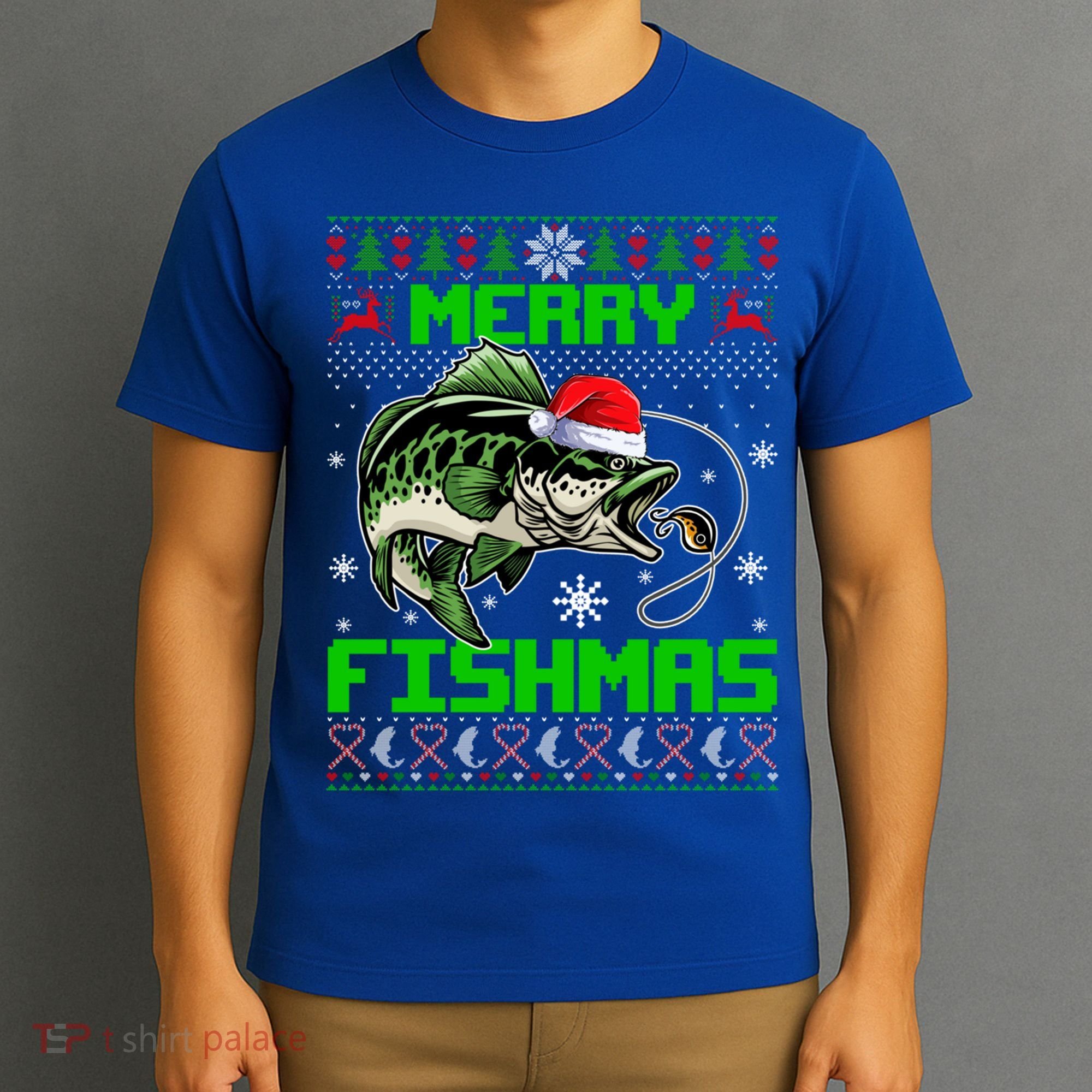 Fishing Christmas Merry Fishmas Bass Fish Ugly Xmas Sweater Cute Gift T-Shirt