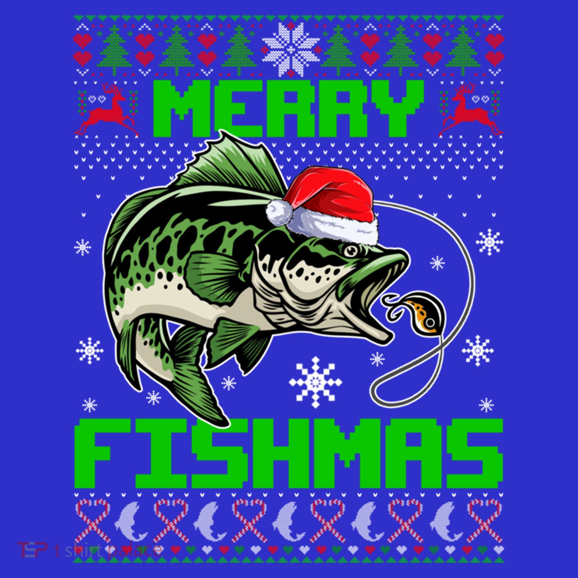Fishing Christmas Merry Fishmas Bass Fish Ugly Xmas Sweater Cute Gift Women's Tank Top