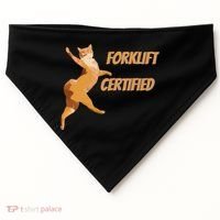Forklift Certified Meme Funny Forklift Driver Forklift Operator Funny Meme USA-Made Doggie Bandana thumb 0