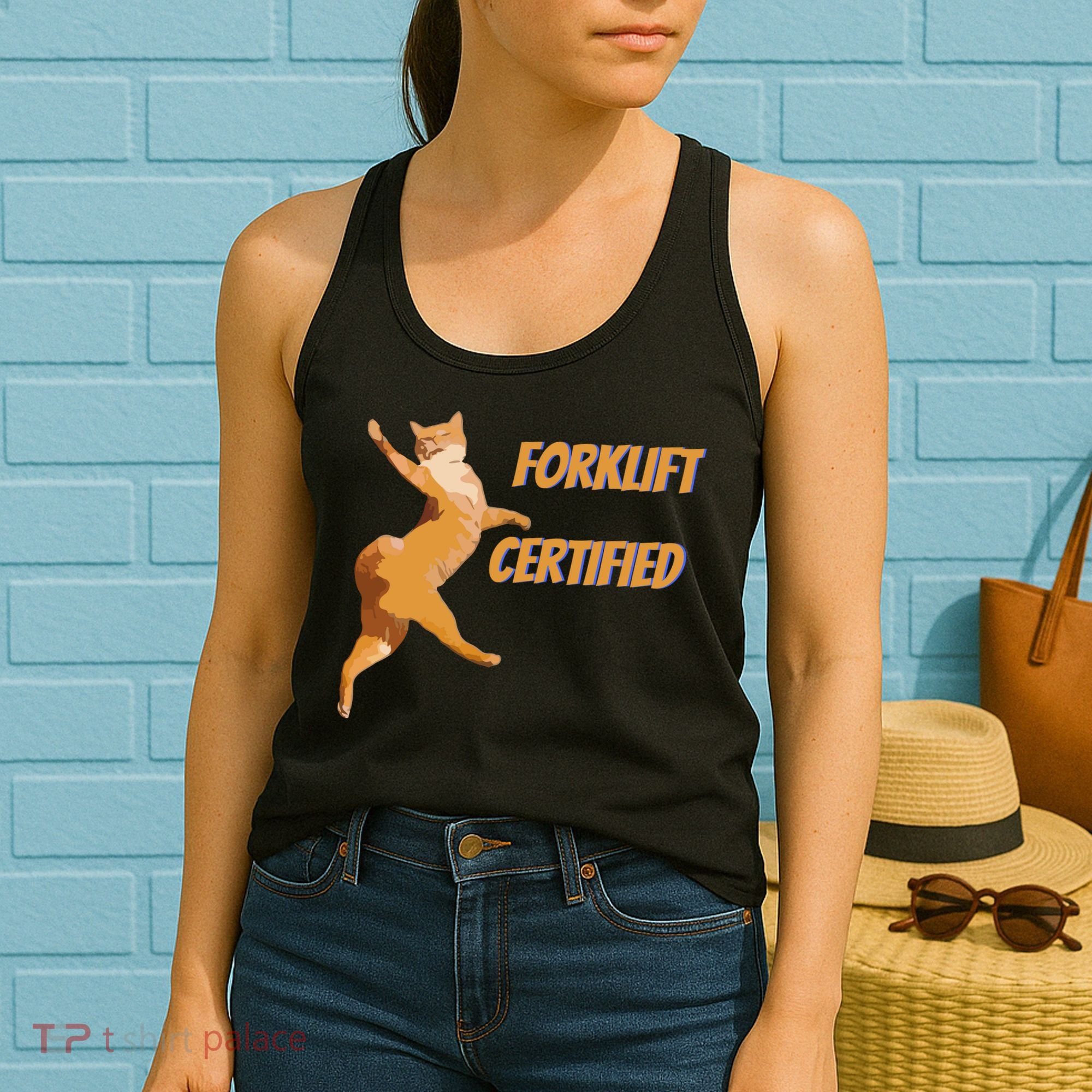 Forklift Certified Meme Funny Forklift Driver Forklift Operator Funny Meme Women's Tank Top