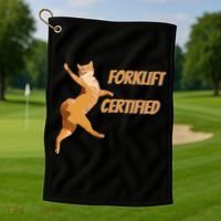Forklift Certified Meme Funny Forklift Driver Forklift Operator Funny Meme Golf Towel thumb 1