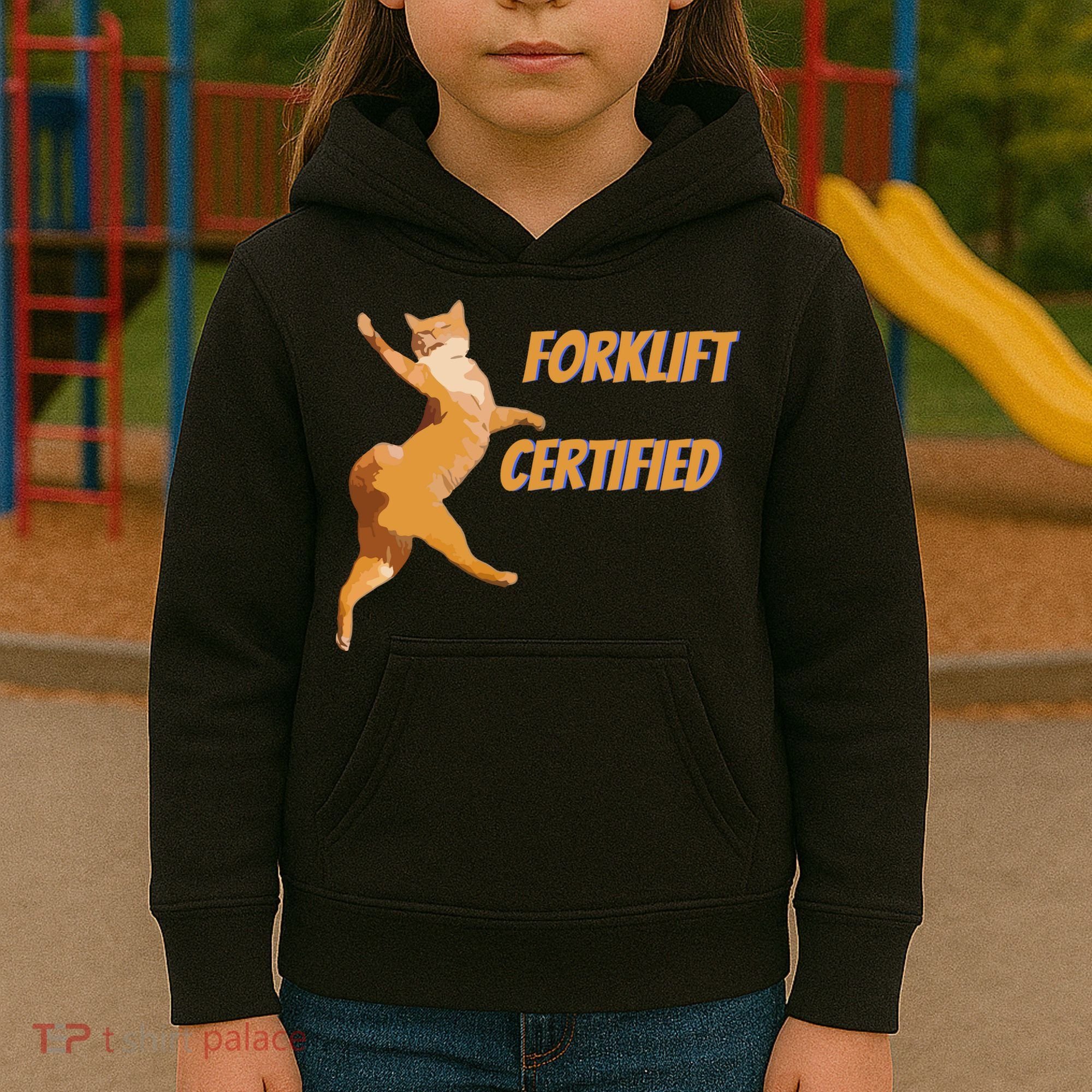 Forklift Certified Meme Funny Forklift Driver Forklift Operator Funny Meme Kids Hoodie