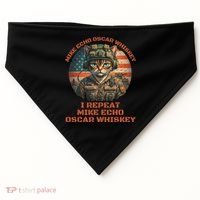Funny Cat Military Mike Echo Oscar Foxtrot Meow USA-Made Doggie Bandana thumb 0