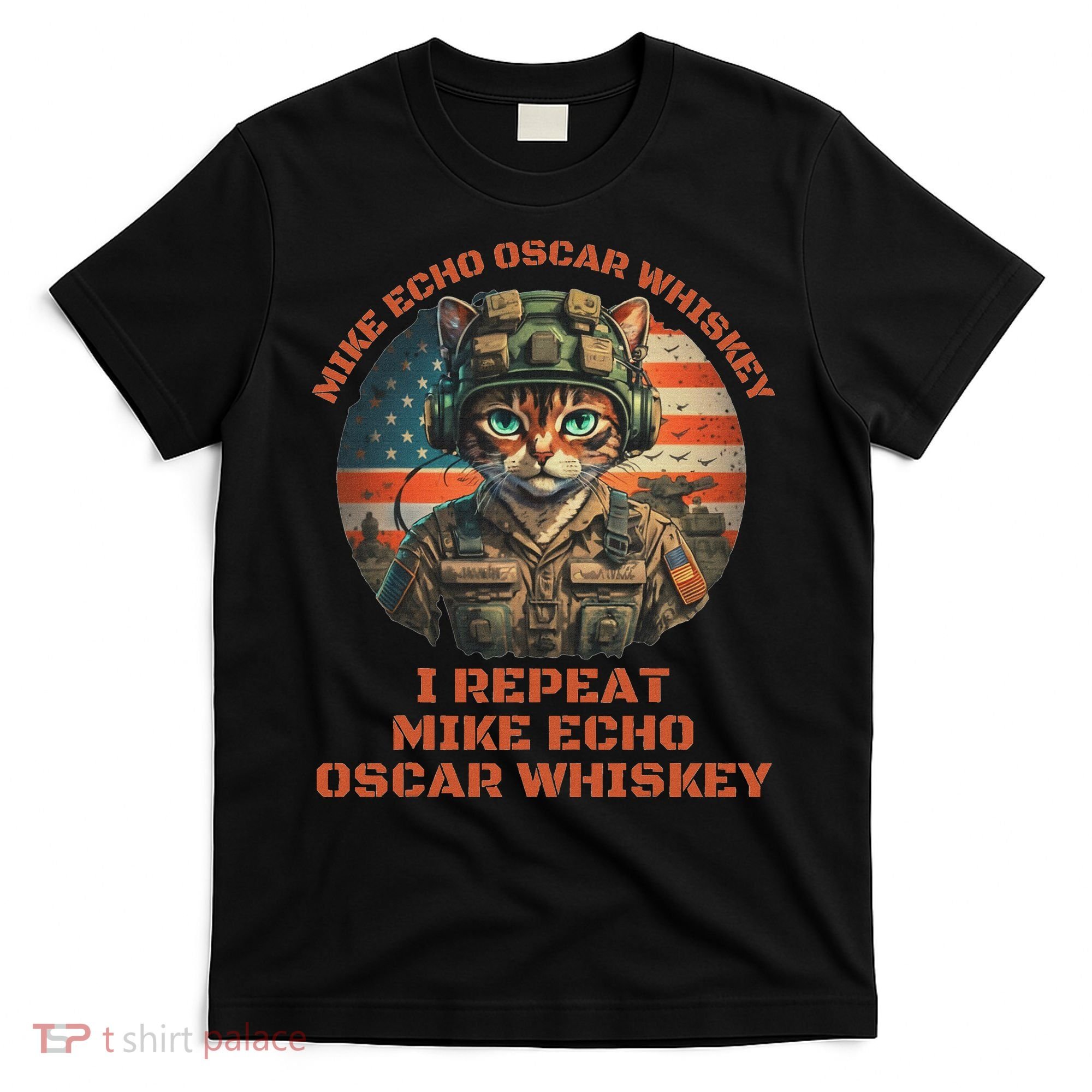 Funny Cat Military Mike Echo Oscar Foxtrot Meow T-Shirt