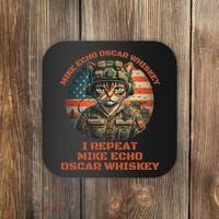 Funny Cat Military Mike Echo Oscar Foxtrot Meow Coaster thumb 0