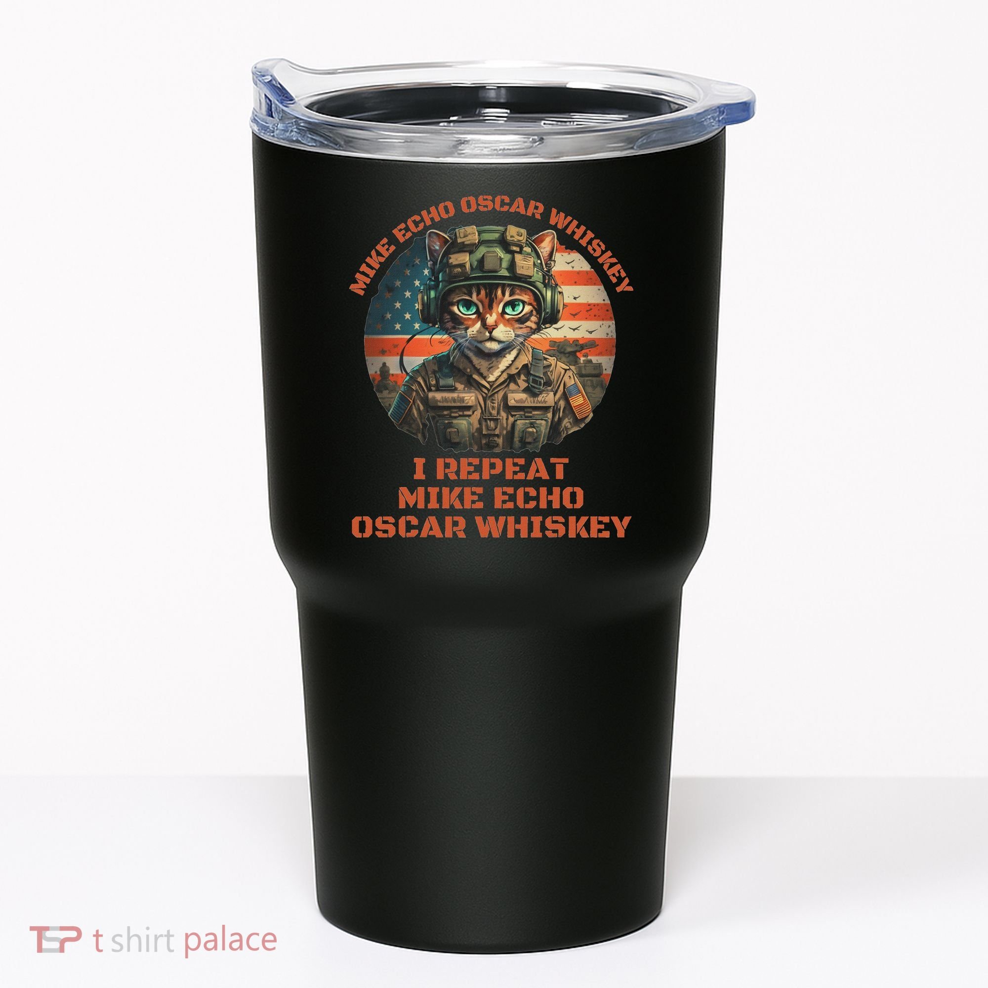 Funny Cat Military Mike Echo Oscar Foxtrot Meow Tumbler