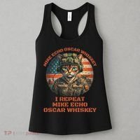 Funny Cat Military Mike Echo Oscar Foxtrot Meow Women's Tank Top thumb 3