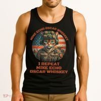 Funny Cat Military Mike Echo Oscar Foxtrot Meow Tank Top thumb 3