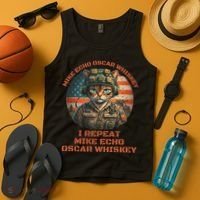 Funny Cat Military Mike Echo Oscar Foxtrot Meow Tank Top thumb 4