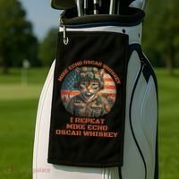 Funny Cat Military Mike Echo Oscar Foxtrot Meow Golf Towel thumb 2
