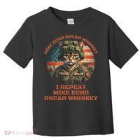 Funny Cat Military Mike Echo Oscar Foxtrot Meow Toddler T-Shirt thumb 0
