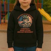 Funny Cat Military Mike Echo Oscar Foxtrot Meow Kids Hoodie thumb 3