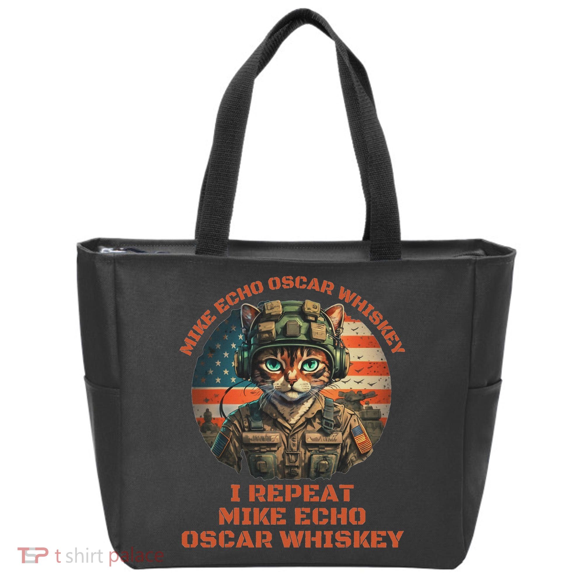 Funny Cat Military Mike Echo Oscar Foxtrot Meow Tote Bag