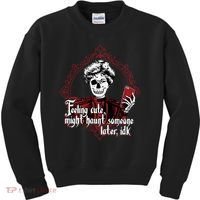 Feeling Cute Might Haunt Someone Later Idk Kids Sweatshirt thumb 0