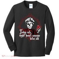 Feeling Cute Might Haunt Someone Later Idk Kids Long Sleeve Shirt thumb 0