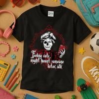 Feeling Cute Might Haunt Someone Later Idk Kids T-Shirt thumb 3