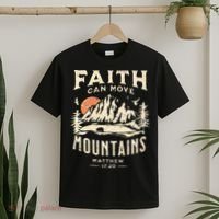 Faith Can Move Mountains Religious Bible Christian Jesus T-Shirt thumb 2