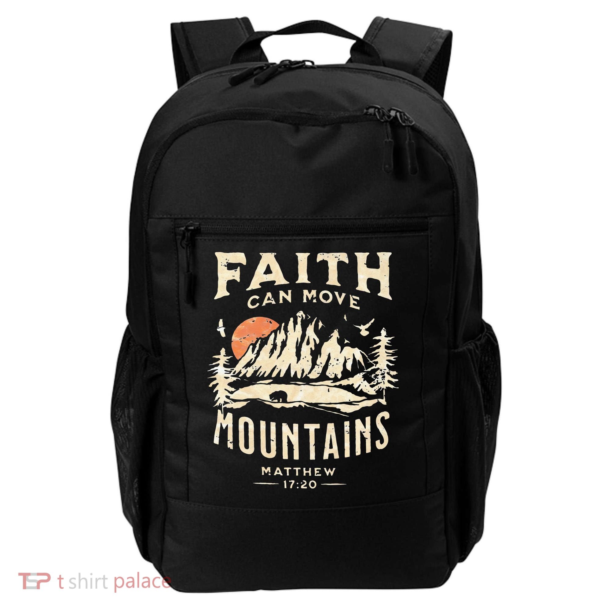 Faith Can Move Mountains Religious Bible Christian Jesus Backpack