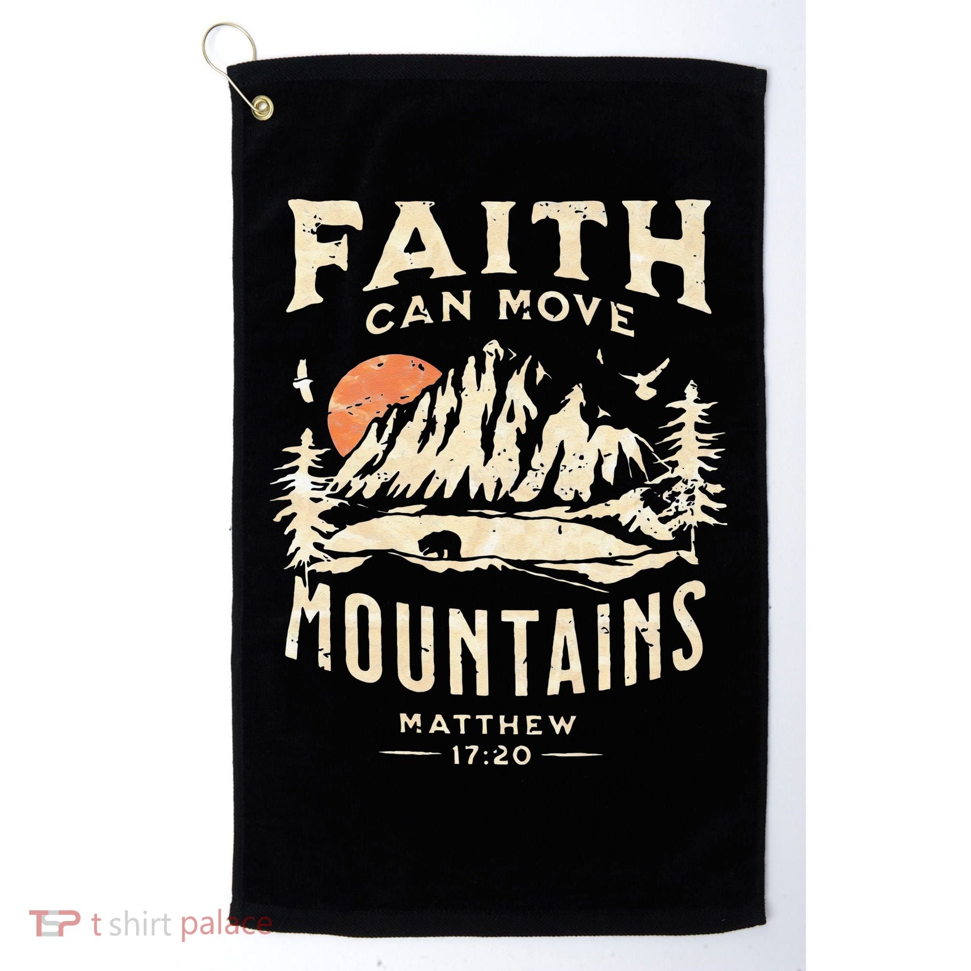 Faith Can Move Mountains Religious Bible Christian Jesus Golf Towel