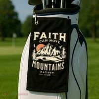 Faith Can Move Mountains Religious Bible Christian Jesus Golf Towel thumb 2