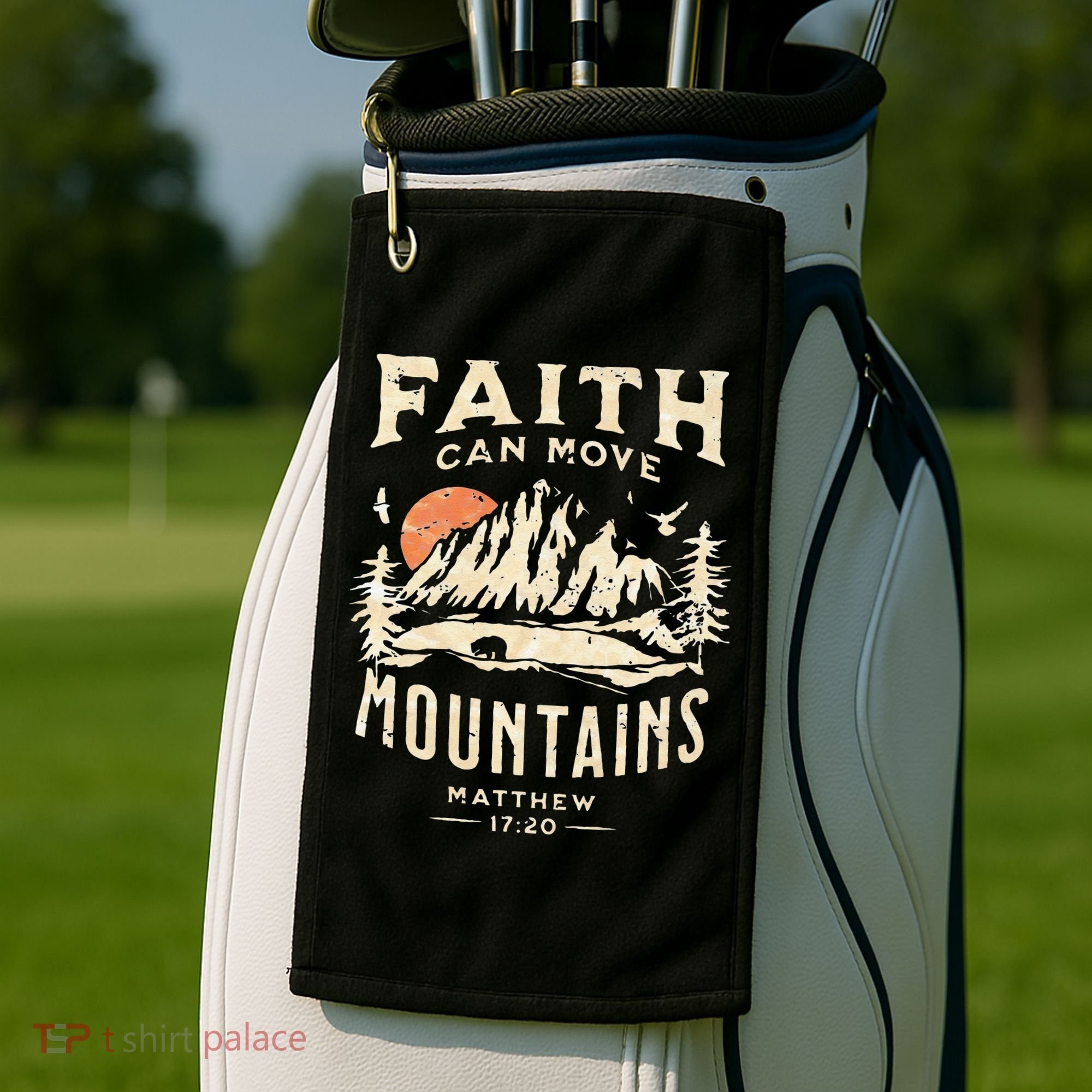 Faith Can Move Mountains Religious Bible Christian Jesus Golf Towel
