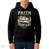 Faith Can Move Mountains Religious Bible Christian Jesus Kids Hoodie thumb 4