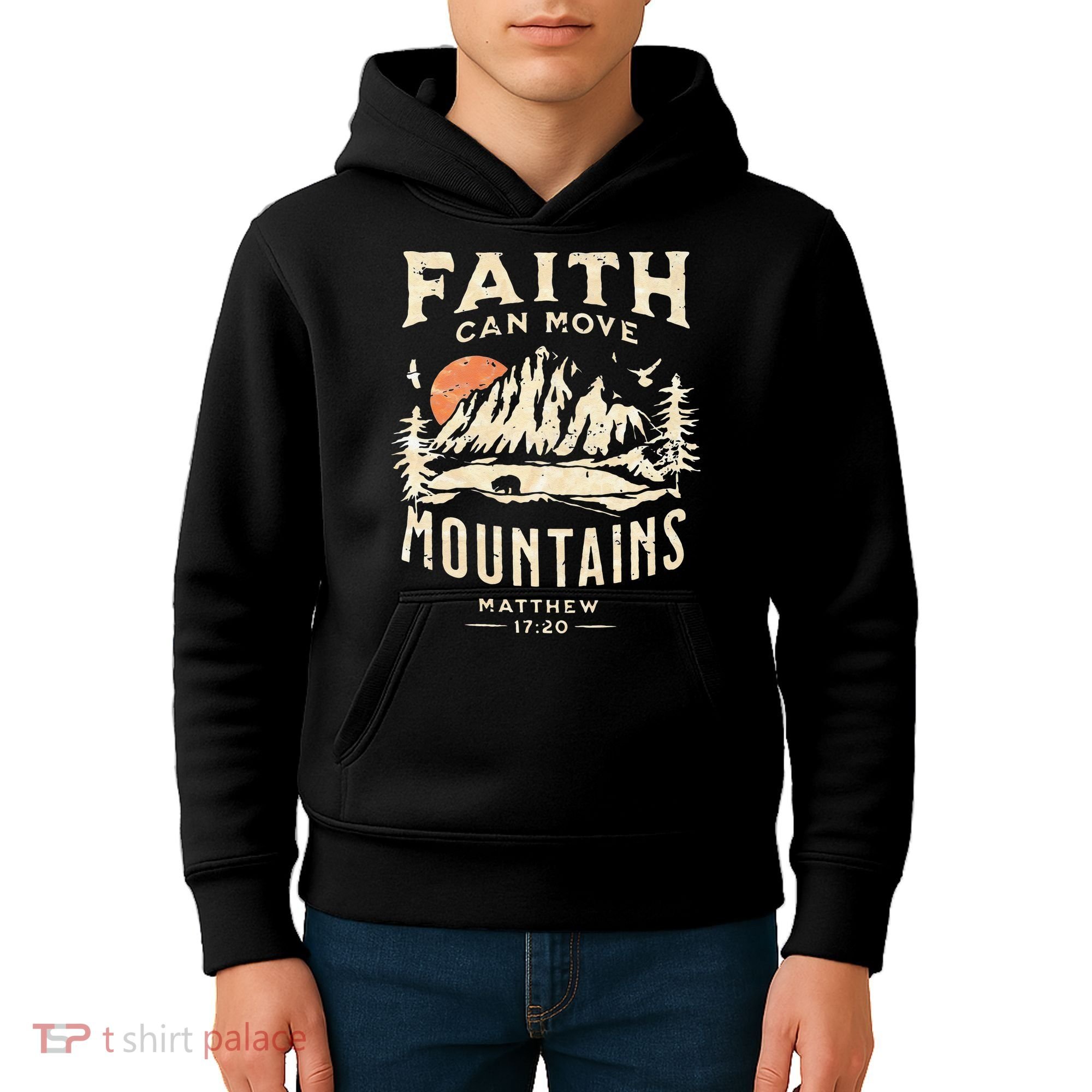 Faith Can Move Mountains Religious Bible Christian Jesus Kids Hoodie