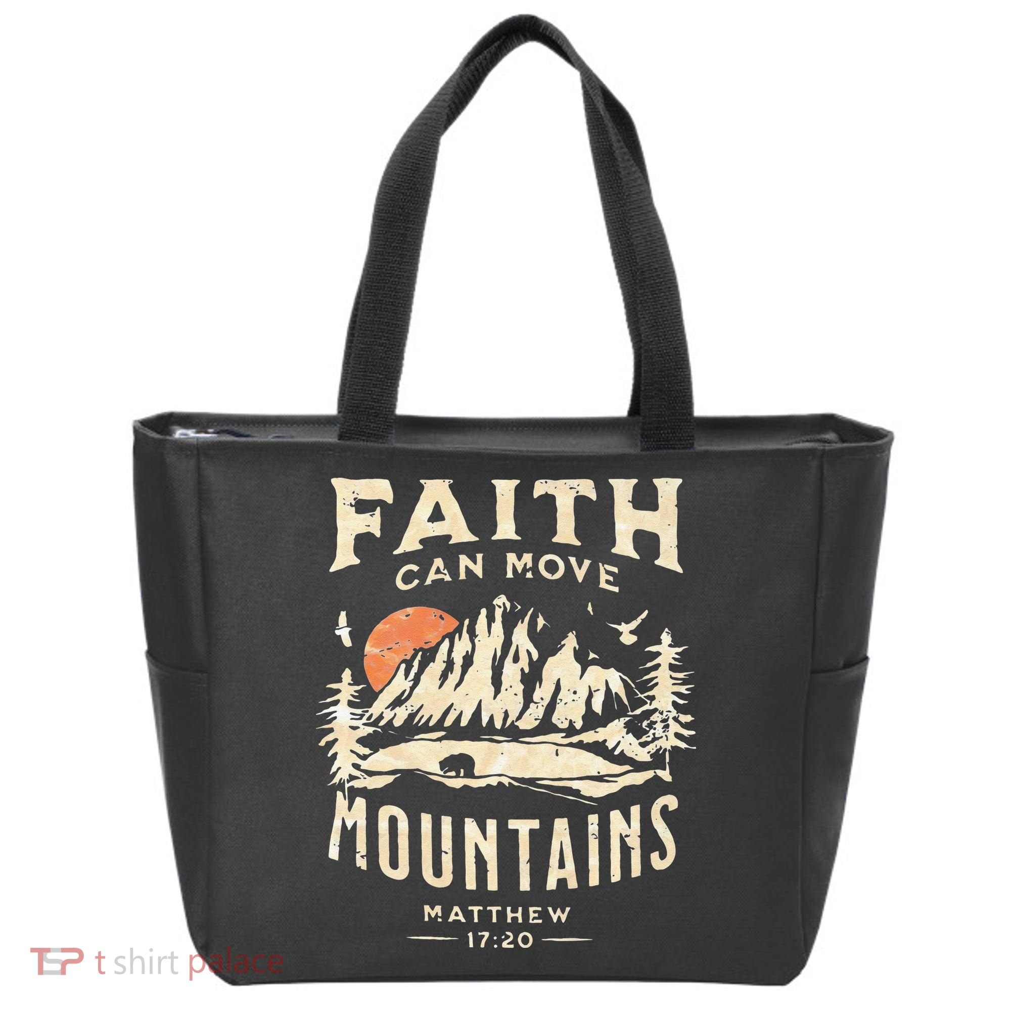 Faith Can Move Mountains Religious Bible Christian Jesus Tote Bag