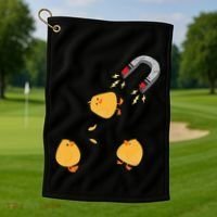 Funny Chick Magnet Happy Easter Golf Towel thumb 1