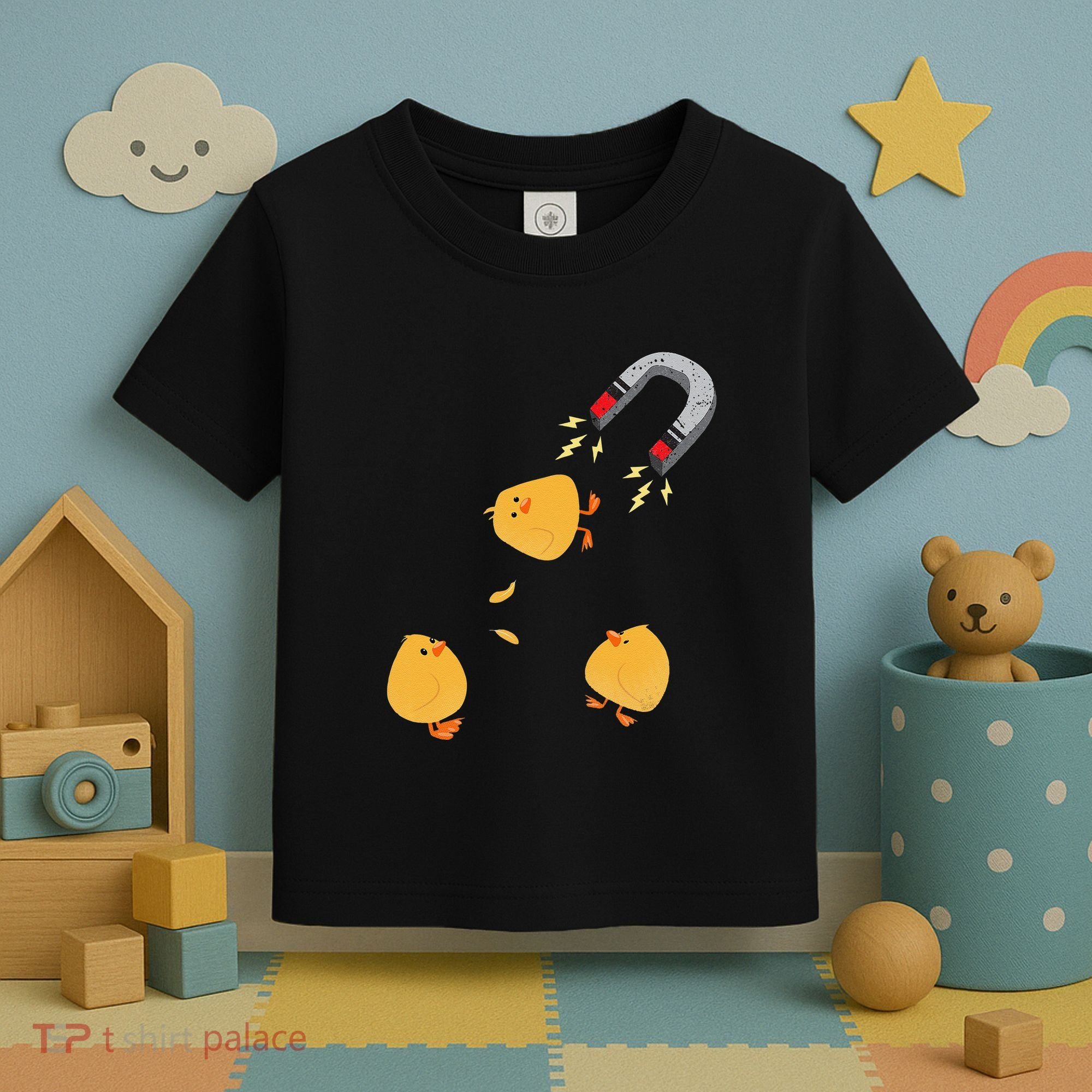 Funny Chick Magnet Happy Easter Toddler T-Shirt