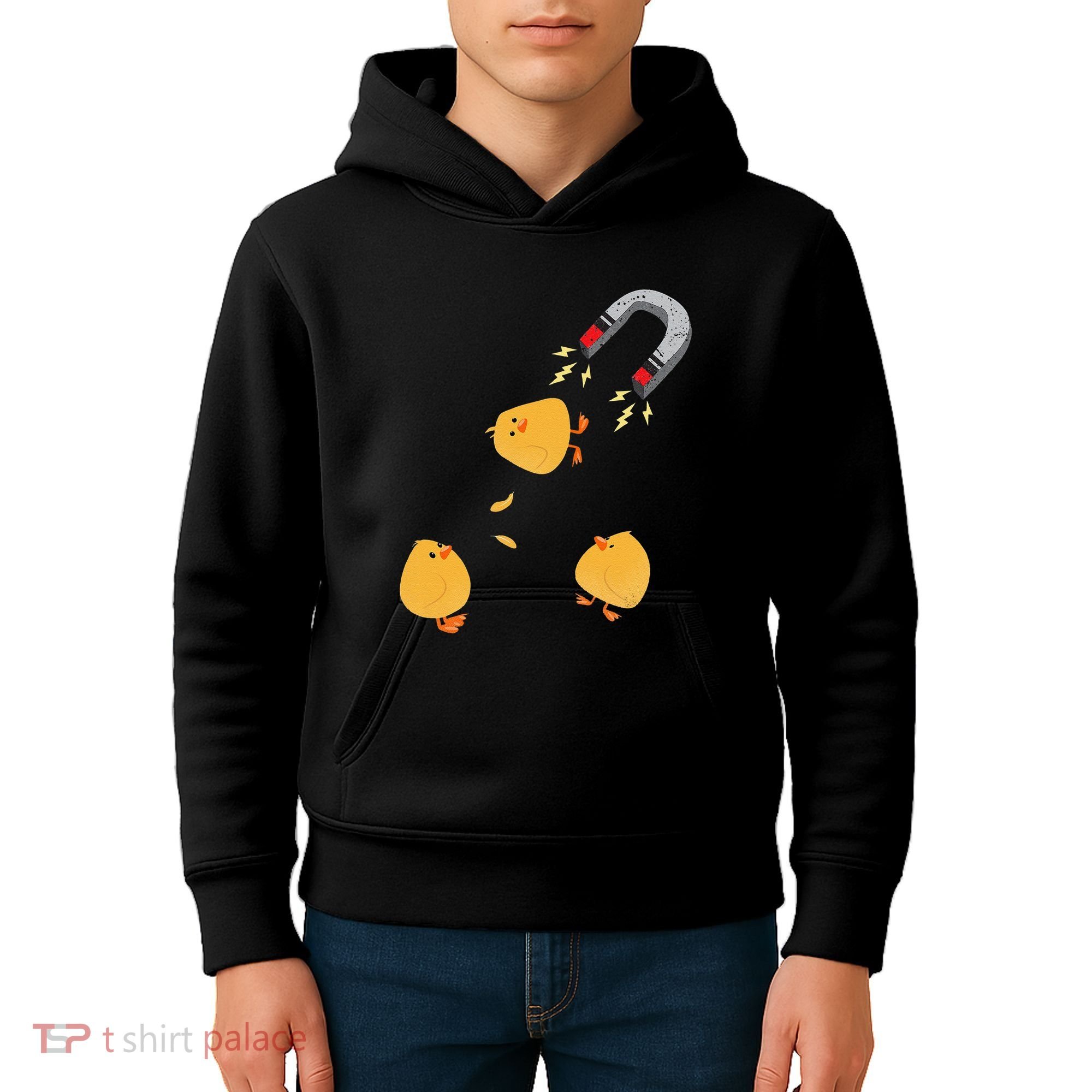Funny Chick Magnet Happy Easter Kids Hoodie