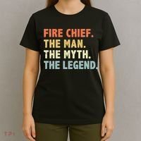 Fire Chief Man The Myth Legend Gifts Firefighter Fire Chief T-Shirt thumb 4
