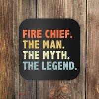 Fire Chief Man The Myth Legend Gifts Firefighter Fire Chief Coaster thumb 0