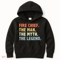 Fire Chief Man The Myth Legend Gifts Firefighter Fire Chief Kids Hoodie thumb 0