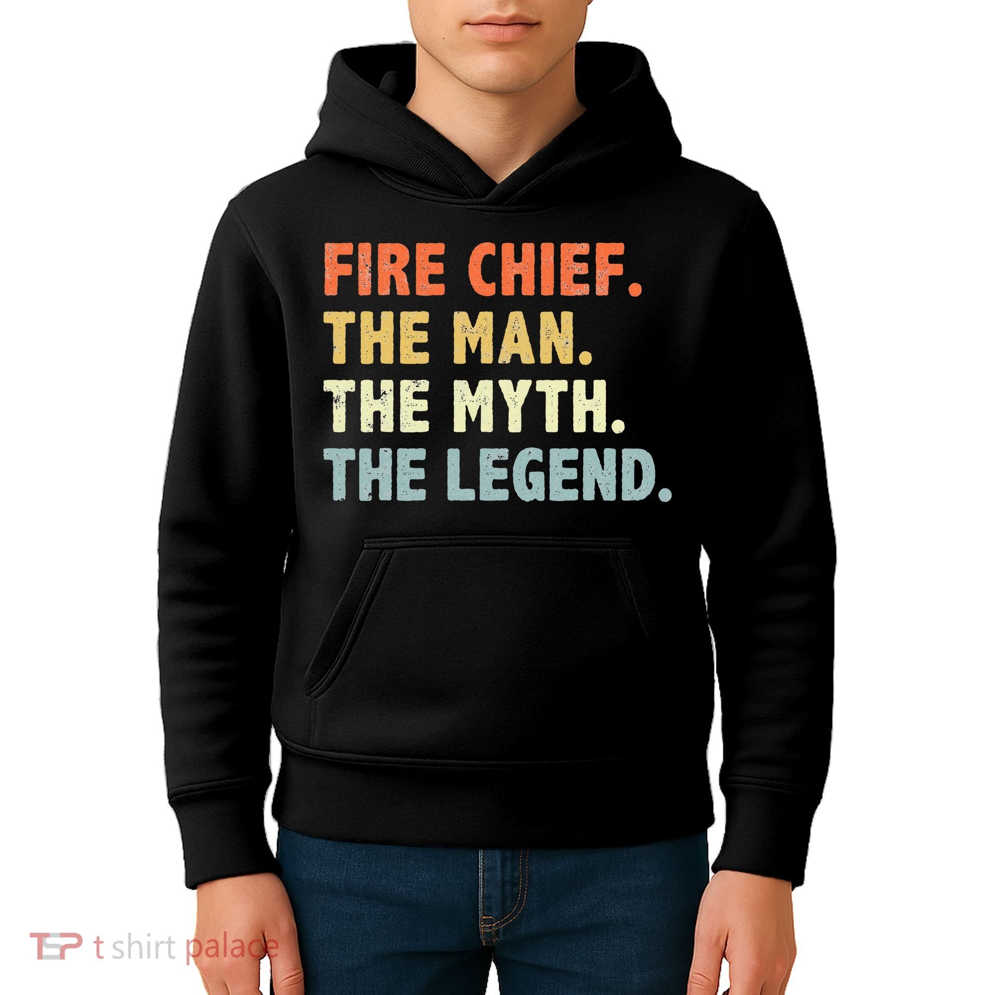 Fire Chief Man The Myth Legend Gifts Firefighter Fire Chief Kids Hoodie